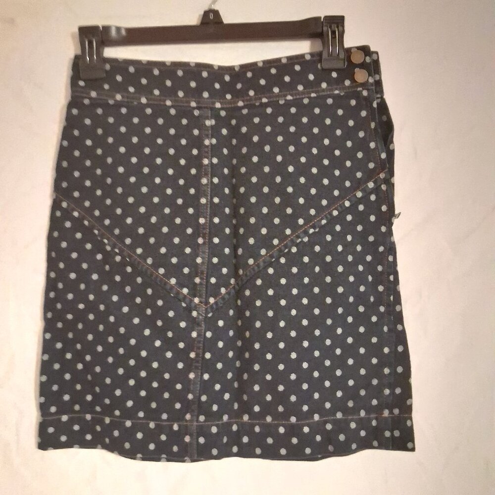 Rebecca Taylor Mini Polka dot denim skirt Size 0